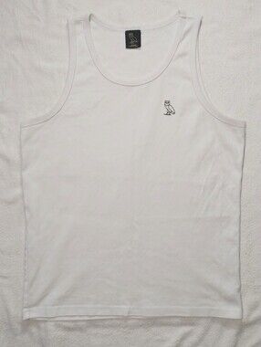 OVO Toronto Drake All White Heavy Cotton Owl Tank Top Jersey Shirt - Men's MED